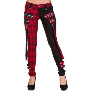 Banned - JETSETTER Skinny fit broek - L - Zwart/Rood