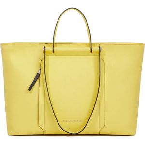 PIQUADRO Leren Shopper Schoudertas met laptopvak Circle Maxi Shopping Bag 15,6"" Yellow Geel