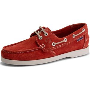 Travelin' Penzance Dames bootschoenen Suede Leer - instappers vrouwen - Rood - Maat 41