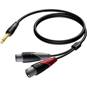 Procab CLA709 2x XLR (m+v) - 1x 6,35mm Jack stereo (m) audiokabel - 2 meter