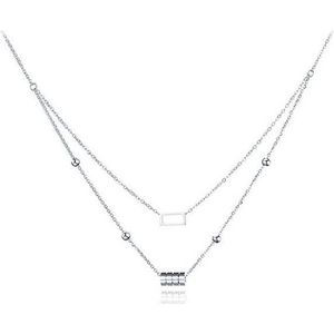 Cilla Jewels dames choker Edelstaal Cylinder Square Zilverkleurig