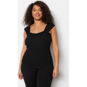 Trendyol Slanke Gebreide Blouse Met Oranje Harthals Tbbss23Af00021