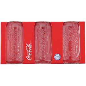 Coca-Cola glazen - 3 stuks - Blikjes vorm - 350 ML