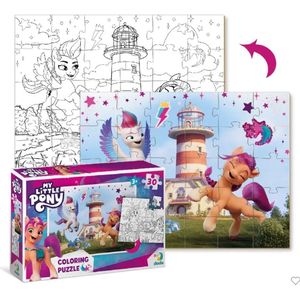 DODO Toys - My Little Pony Puzzel 2-in-1 - 30 stukjes - 20x27 cm - My Little Pony kleurboek puzzel - speelgoed 3+ - Kinderpuzzel 3 jaar