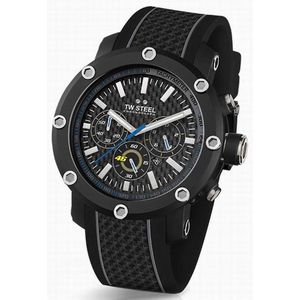 TW Steel VR46 Yamaha Racing  TW937- Horloge  - 48 mm -  Staal - Zwartkleurig