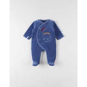 Noukie's - Pyjama - 1 delig - Jongens - Fluweel - Hard blauw - Dino - 18 maand 86