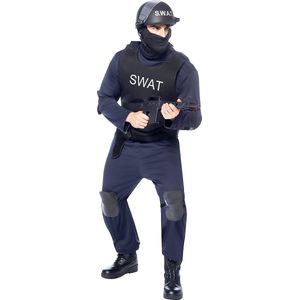 FUNIDELIA SWAT Kostuum - SWAT Vest voor Heren - Maat: S - Donkerblauw