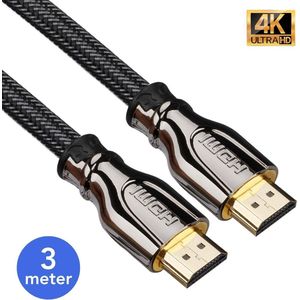 HDMI 2.0 Kabel 3 Meter - Ultra HD 4K High Speed (60/120/240Hz) - Vergulde Connectoren - 18GBPS - Premium 3D - TV - PC - PlayStation 4 - Xbox One