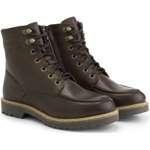 Travelin' Rogaland Dames boots - Leren Veterschoenen - Donkerbruin leer