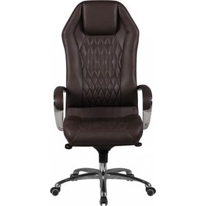 Nancy's Manhattanville Luxe Lederen Bureaustoel - Directiestoel - Echt Leer - Ergonomisch - Gamestoel - Bureaustoelen - Lichtbruin/Donkerbruin/Zwart