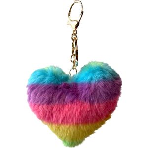 Sleutelhanger Pluche Hart Regenboog Print Tas Hanger 10 cm / 14.5 cm / Regenboog Kleuren