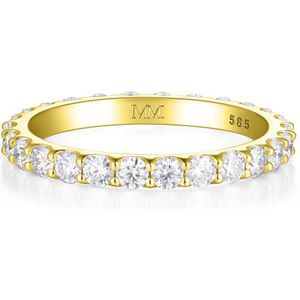 Evertina - 14k Geelgouden Moissanite Eternity Ring - 0.1 karaat.