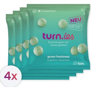 TURN - Refill set - 4 pack - Zeepdispenser balletjes - 4 stuks - Green Freshness - shampoo balletjes - Innovatieve shampoo