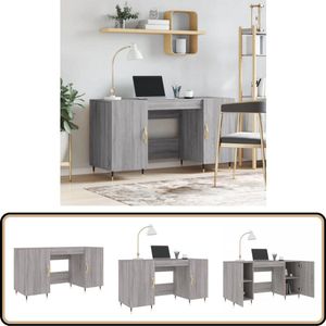 vidaXL Bureau - 140x50x75 cm - Grijs Sonoma Eiken Bureau - Houten Bureau - Grijze Bureau - Compact Bureau - Studentenkamer Bureau
