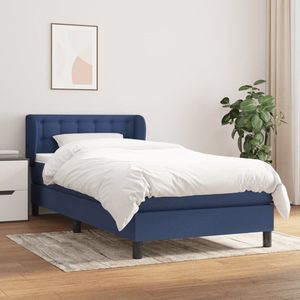 The Living Store Boxspringbed - - Bed - 203x83x78/88 cm - Blauw - Houten frame