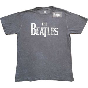 The Beatles - Drop T Logo Heren T-shirt - L - Grijs