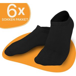 VOLQU® - SEN - 6 Paar - Premium Katoen Enkelsokken - Sneaker Sokken - Maat 39 42 - Sneakersokken Heren Dames - Sportsokken Heren - Sportsokken Dames - Zwart