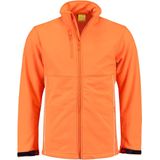 Lemon & Soda Softshell jacket voor heren in de kleur oranje in de maat 4XL.