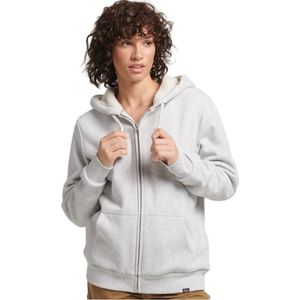 SUPERDRY Borg Lined Sweatshirt Met Capuchon En Volledige Ritssluiting Dames - Glacier Grey Marl - S