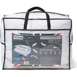 King Size 13.5 Tog Luxe Witte Dons Dekbed - Anti-Huisstofmijt - Wasbaar en Allergievriendelijk