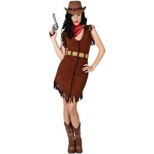Cowgirl verkleedjurk met franjes voor dames - carnavalskleding - voordelig geprijsd 34-36