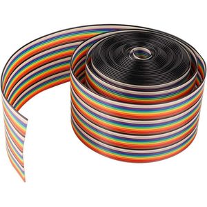 Kleurrijke 1.27mm Pitch 40 P Platte Regenboog Kabel - 1 meter lang .