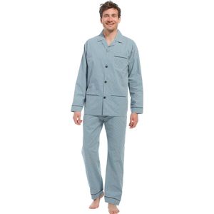 Robson Heren pyjama katoen knoopsluiting - 512  - 60  - Blauw