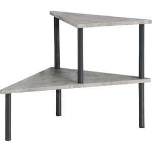 Kesper Keuken aanrecht hoek etagiere - 2 niveaus - hout/metaal - rekje/organizer - 53 x 38 x 38 cm - zwart