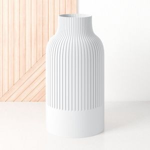 Dastium Home Grote Vaas - Wit - H50 cm - Japandi Vaas - Minimalistisch design - Bloemenvaas van bio kunststof - Japandi living decoratieve vaas