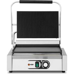 HCB® - Professionele Horeca Paninigrill - glad - 230V - RVS panini contact grill - 43x36.5x21 cm (BxDxH)