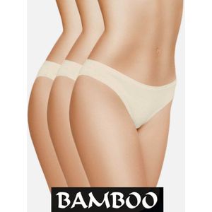 3 stuks Bamboe ondergoed - Dames Slips - Champagne - Maat XL