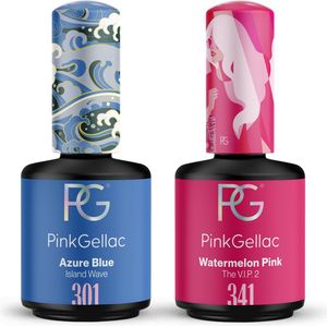 Pink Gellac Voordeelbundel Gelnagellak - Azure Blue en Watermelon Pink