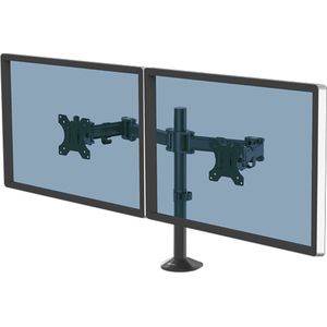 Fellowes Reflex dubbele monitor arm - 2 schermen - klem/doorvoer - zwart