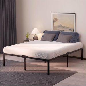 JGS® - Elegant Metaal Bedframe 140x200 Inclusief Lattenbodem - Ruime Opbergruimte - Stabiel en Makkelijk te Monteren
