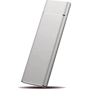 Mini externe harde schijf 4 TB - Zilver - Geschikt voor Windows op PC, Laptop en Telefoon - Mobiele draagbare externe opslag - Mobile portable extern storage drive - USB 3.0 Type C naar USB 3.1 Type A - 4TB