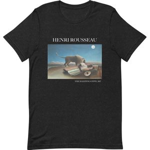 Henri Rousseau 'De Slapende Zigeunerin' (""The Sleeping Gypsy"") Beroemd Schilderij T-Shirt | Unisex Klassiek Kunst T-shirt | Zwart Heather | 2XL