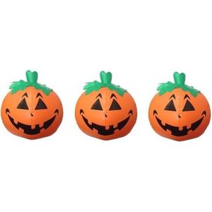 Halloween 3x Opblaasbare LED pompoen - Halloween/horror decoratie/versiering