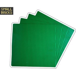 Set van 4 bouwplaten / grondplaten 32x32 noppen, 25cm x 25cm | Keuze uit 15 kleuren | Groen | Geschikt voor LEGO | SmallBricks