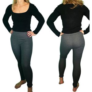 Fleece Thermo Legging - Grijs - [ Maat 38-40 ] - Dames Fleece Broek - Sport Legging - Fleece Panty - Wintermode