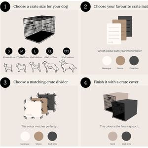 District 70 CRATE Cover - Stijlvolle Benchhoes - Canvas & Katoen - Maat: S - 64 x 48 x52 cm, Kleur: Donkergrijs