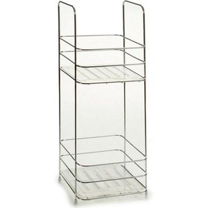 Chroom doucherek/badkamerrek 2-laags 17 x 42 cm - Doucherekje staand