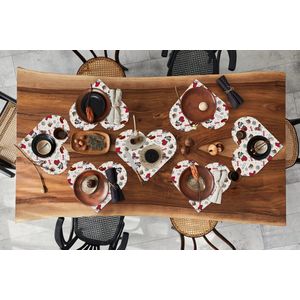 Onderleggers - Placemats - Placemats hartje - Kerst - Schaats - Kerstcadeau - Patroon - 8 stuks - Kerst - Cadeau - Kerstcadeau voor mannen, vrouwen en kinderen
