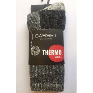 THERMO sokken met 40% wol - grijs - badstof binnenkant - maat 43/46