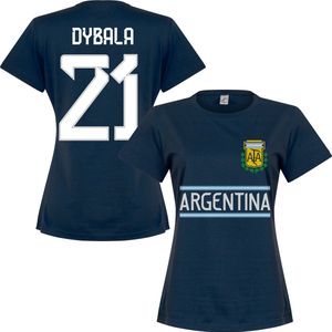 Argentinië Dybala 21 Dames Team T-Shirt - Navy - L - 12