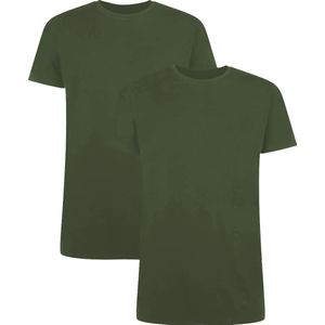 Comfortabel & Zijdezacht Bamboo Basics Ruben - Bamboe T-shirts (Multipack 2 stuks) Heren Ronde Hals - Korte Mouwen - Army - M