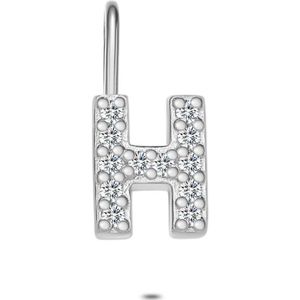 Twice As Nice Hanger in zilver, letter H met steentjes