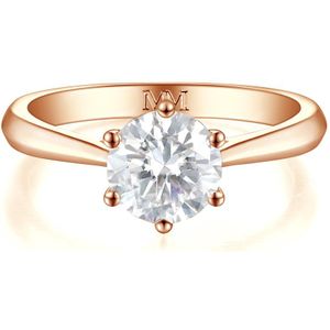 Ella - 14k Roségouden Solitair Moissanite Verlovingsring - 1.5 karaat