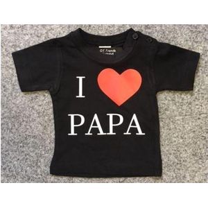 Baby shirt zwart met opdruk ''I ......PAPA'' maat 80