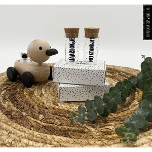 Haarlokje en melktandjes buisjes - in cadeauverpakking - Zwart wit - Kraamcadeau - Bewaardoosje - Leuk voor in een kraammand