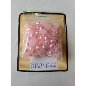 Parels voor voorwerpen (bv. beer) te beplakken - 2 zakjes - 8mm - licht roze met parelmoer